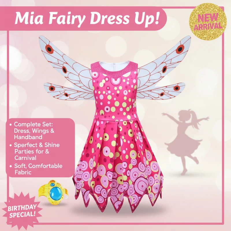 ☆YunCos Mia Halloween Costume Set for Girls, Dress with Wings and Headband, Birthday Party Carnival Cosplay Outfit☆
☆YunCos Mia Halloween Costume Set for Girls, Dress with Wings and Headband, Birthday Party Carnival Cosplay Outfit☆