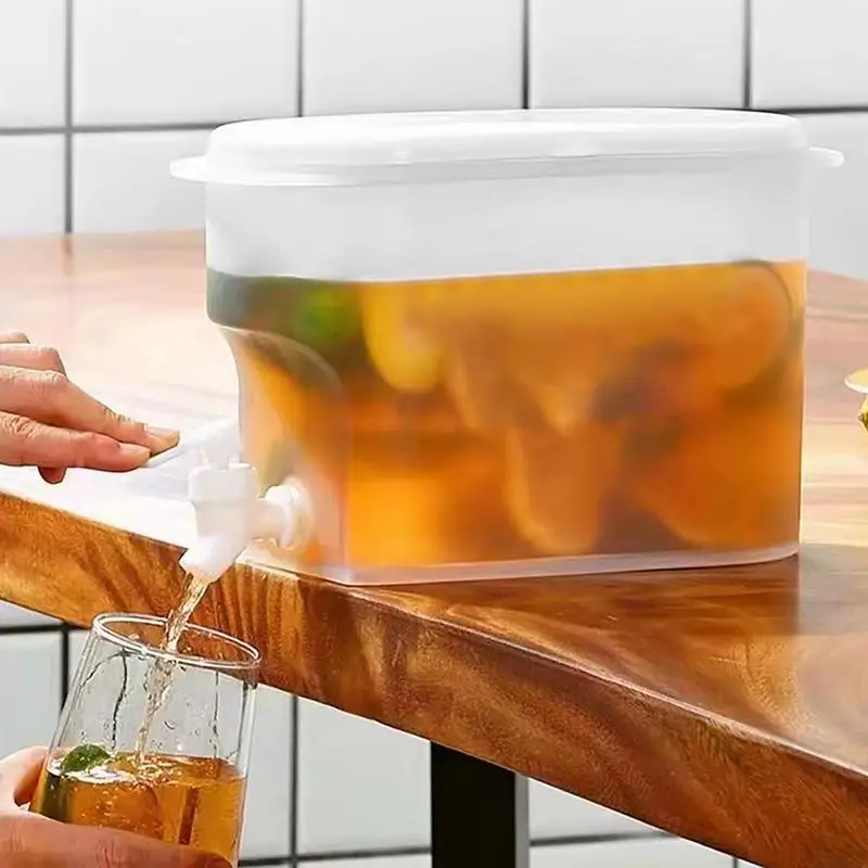 Fridge Drink Dispenser With Faucet 3.5L Cold Water Bucket Summer Cold Weather Juice Fruit Tea Beverage Teapot Kettle
Fridge Drink Dispenser With Faucet 3.5L Cold Water Bucket Summer Cold Weather Juice Fruit Tea Beverage Teapot Kettle