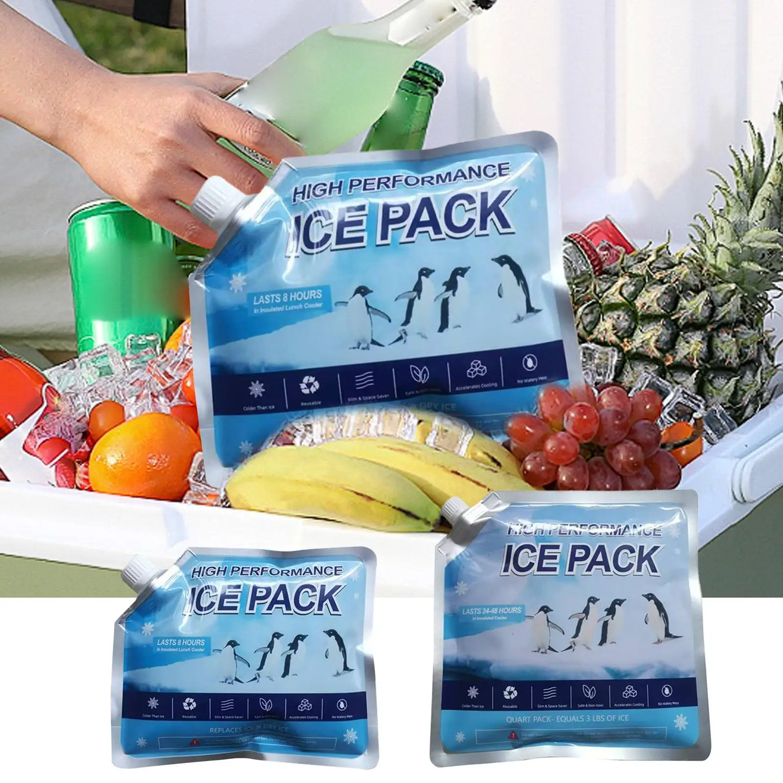 4pcs 350ml/800ml Ice Pack Reusable Icing Cooler Bag Pain Cold Compress Drinks Refrigerate Picnic Food Keep Fresh Dry Ice Packs
4pcs 350ml/800ml Ice Pack Reusable Icing Cooler Bag Pain Cold Compress Drinks Refrigerate Picnic Food Keep Fresh Dry Ice Packs