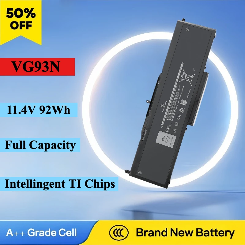 High Quality 11.4V 92Wh Brand New VG93N Laptop Battery for Dell Precision15 3520 3530 E5590 Latitude 15 5580 5590 5591 WFWKK
High Quality 11.4V 92Wh Brand New VG93N Laptop Battery for Dell Precision15 3520 3530 E5590 Latitude 15 5580 5590 5591 WFWKK