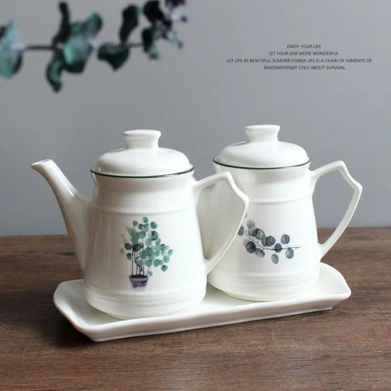 Nordic Style Plant Printed Ceramic Oil Pot Oil Tank With Lid Oil Bottle Kitchen Seasoning Bottle Soy Sauce Pot Vinegar Pot ZF683
Nordic Style Plant Printed Ceramic Oil Pot Oil Tank With Lid Oil Bottle Kitchen Seasoning Bottle Soy Sauce Pot Vinegar Pot ZF683