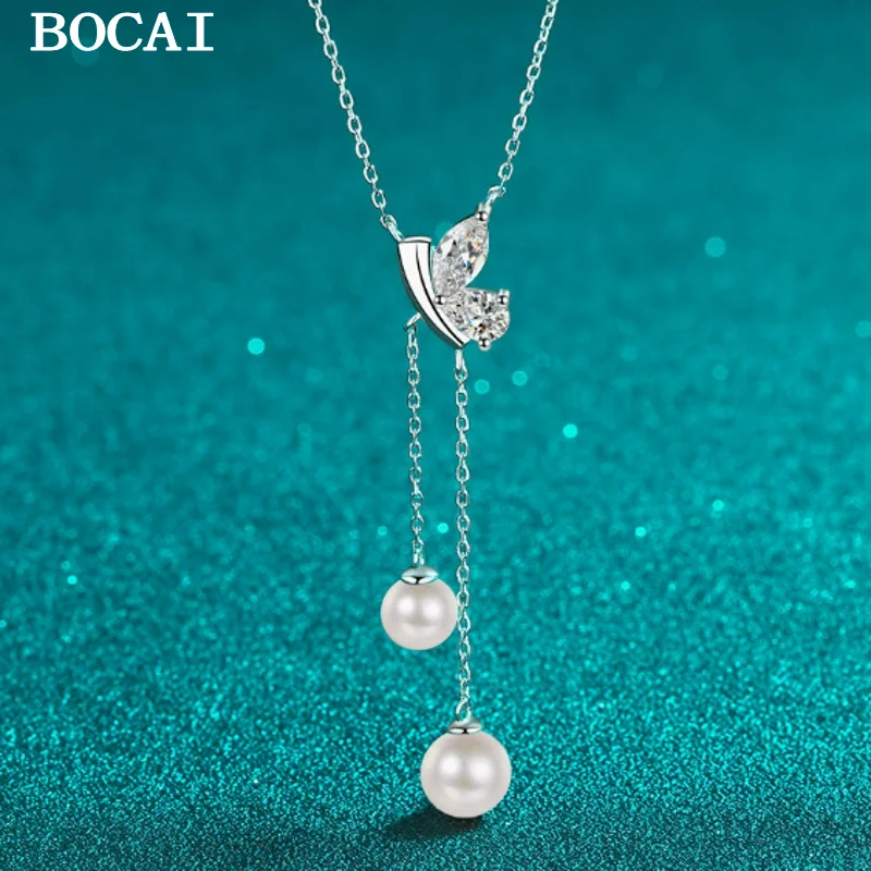 BOCAI S925 Стерлинговое серебро, простой и модный, с покрытием из золота PT950, инкрустированный муассанитом, подвеска на шею с пресноводным жемчугом
BOCAI S925 Стерлинговое серебро, простой и модный, с покрытием из золота PT950, инкрустированный муассанитом, подвеска на шею с пресноводным жемчугом