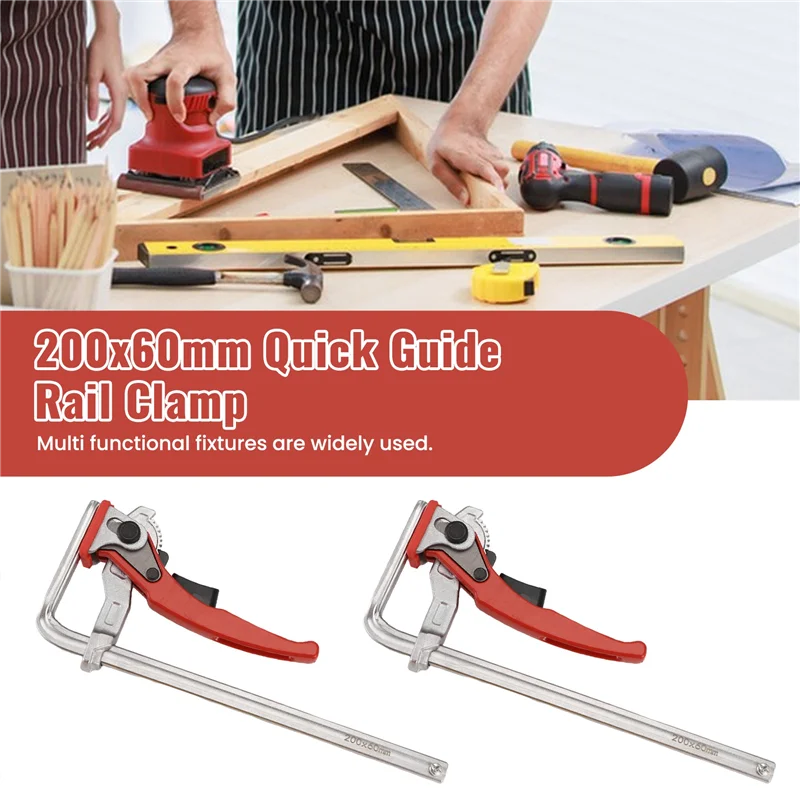 AEE3-2PCS 200X60mm Quick Guide Rail Clamp Carpenter Quick Release F Clip For Guide Rail System Desktop Hole Table Clip
AEE3-2PCS 200X60mm Quick Guide Rail Clamp Carpenter Quick Release F Clip For Guide Rail System Desktop Hole Table Clip