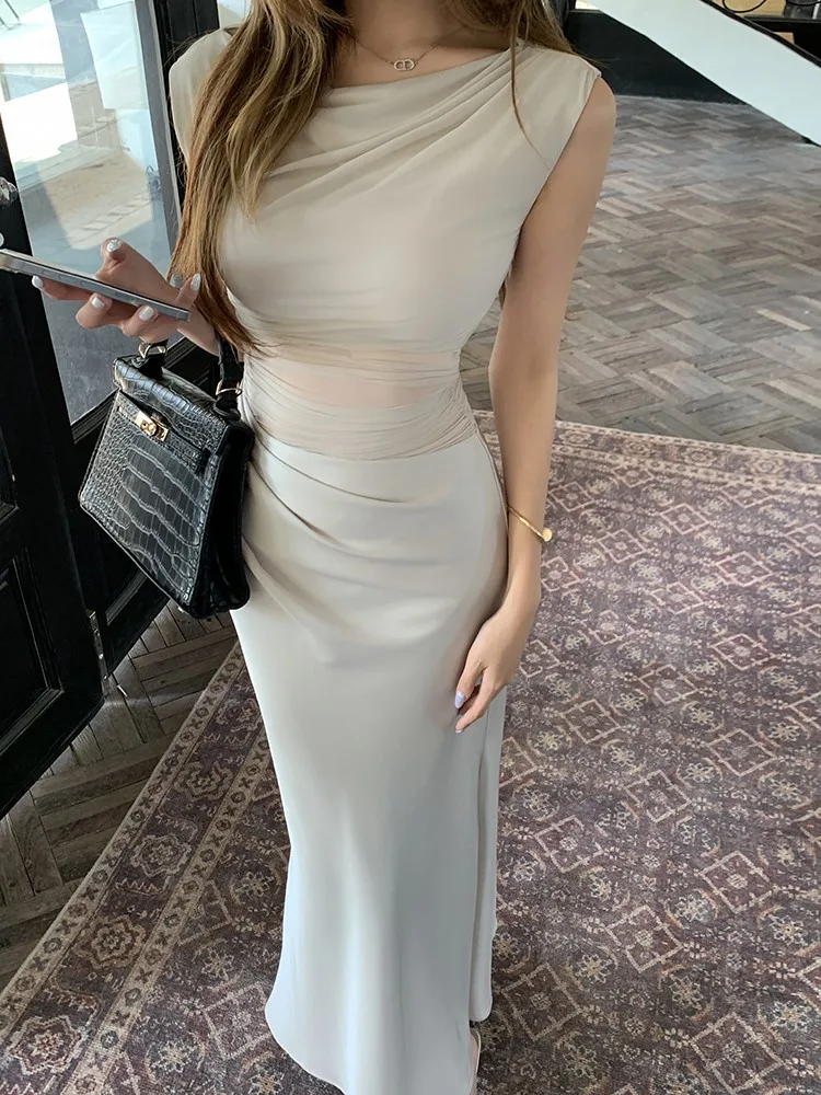 Elegant Concert Women New Chic Satin Dress Mesh Patchwork Mermaid Casual Solid Party Wedding Bodycon Vestidos Female French New
Elegant Concert Women New Chic Satin Dress Mesh Patchwork Mermaid Casual Solid Party Wedding Bodycon Vestidos Female French New
