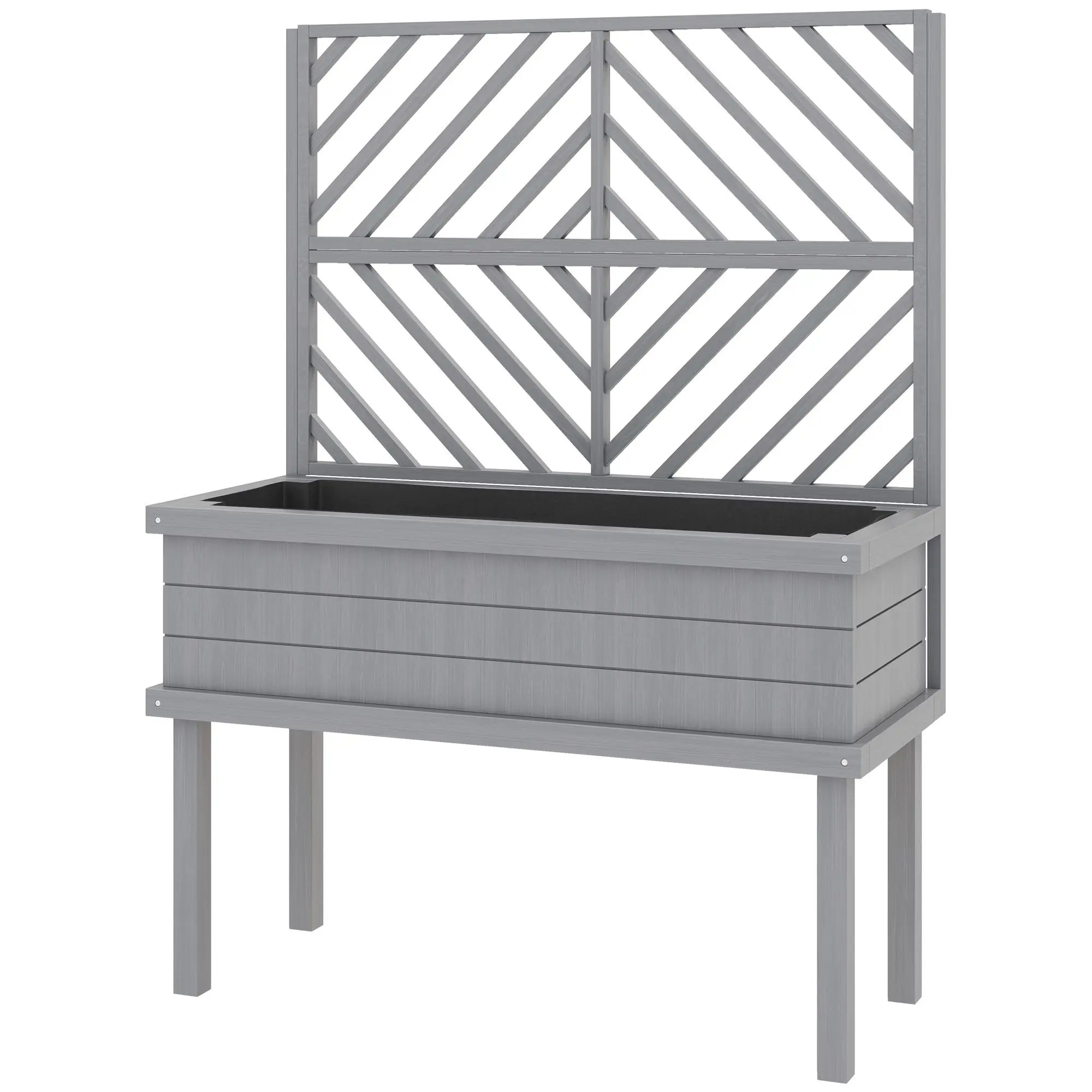For Outsunny Elevated Wood Planter with Trellis for Climbing Plants, Raised Garden Bed with Legs and Drainage Holes, Gray
For Outsunny Elevated Wood Planter with Trellis for Climbing Plants, Raised Garden Bed with Legs and Drainage Holes, Gray