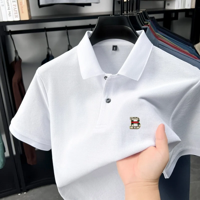 High-end 100% cotton summer short-sleeve men's polo shirt new trendy B-letter embossed design lapel tops casual golf T-shirt
High-end 100% cotton summer short-sleeve men's polo shirt new trendy B-letter embossed design lapel tops casual golf T-shirt