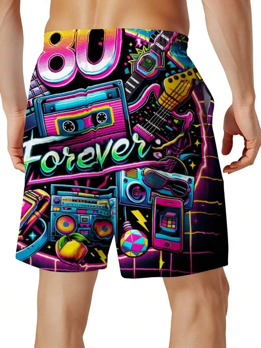 Mens Neon Retro 80s 90s Music Theme Swim Trunks With Drawstring Vibrant Full Print Beach Shorts
Mens Neon Retro 80s 90s Music Theme Swim Trunks With Drawstring Vibrant Full Print Beach Shorts