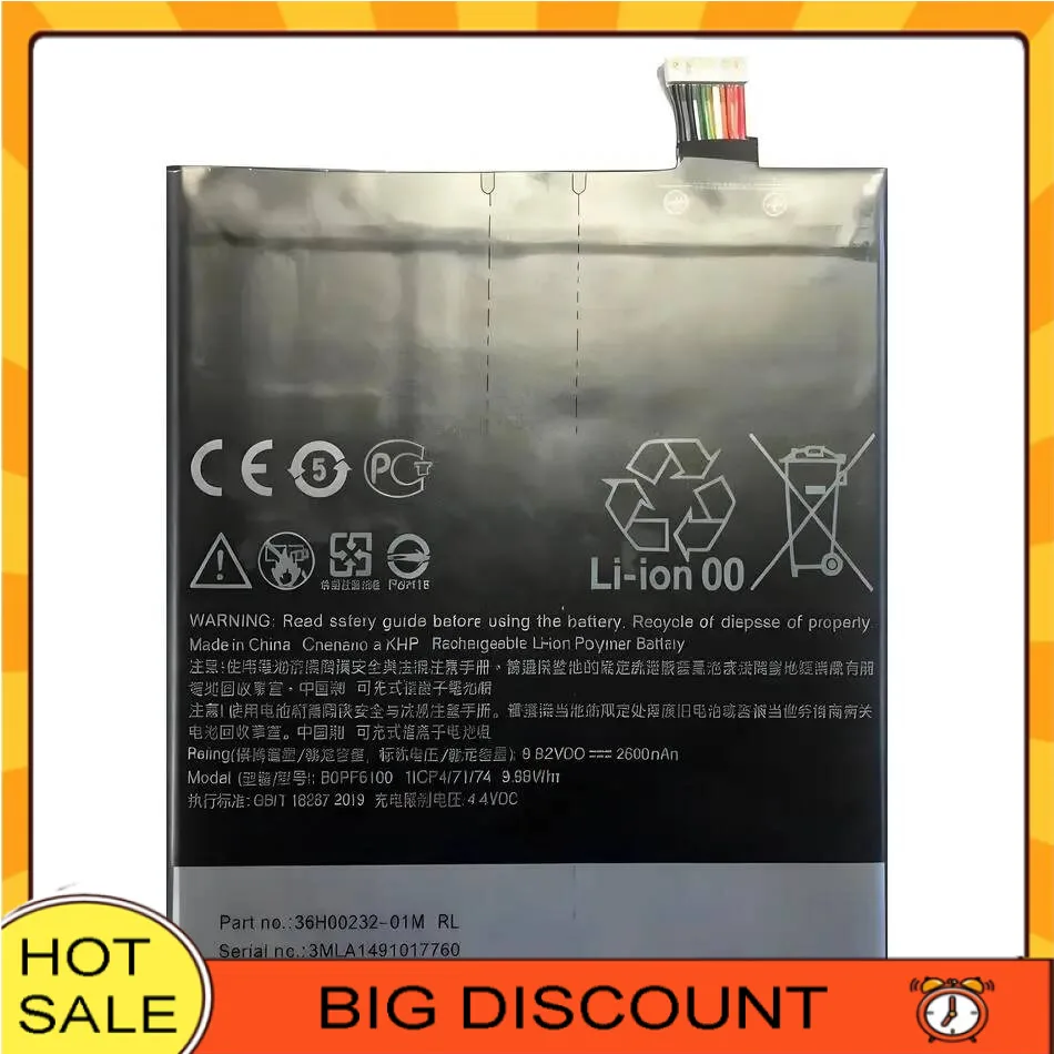 2600Mah Premium Replacement For Htc Desire 820 Eye D820u 820Q D820t BOPF6100 Mobile Phone Battery
2600Mah Premium Replacement For Htc Desire 820 Eye D820u 820Q D820t BOPF6100 Mobile Phone Battery