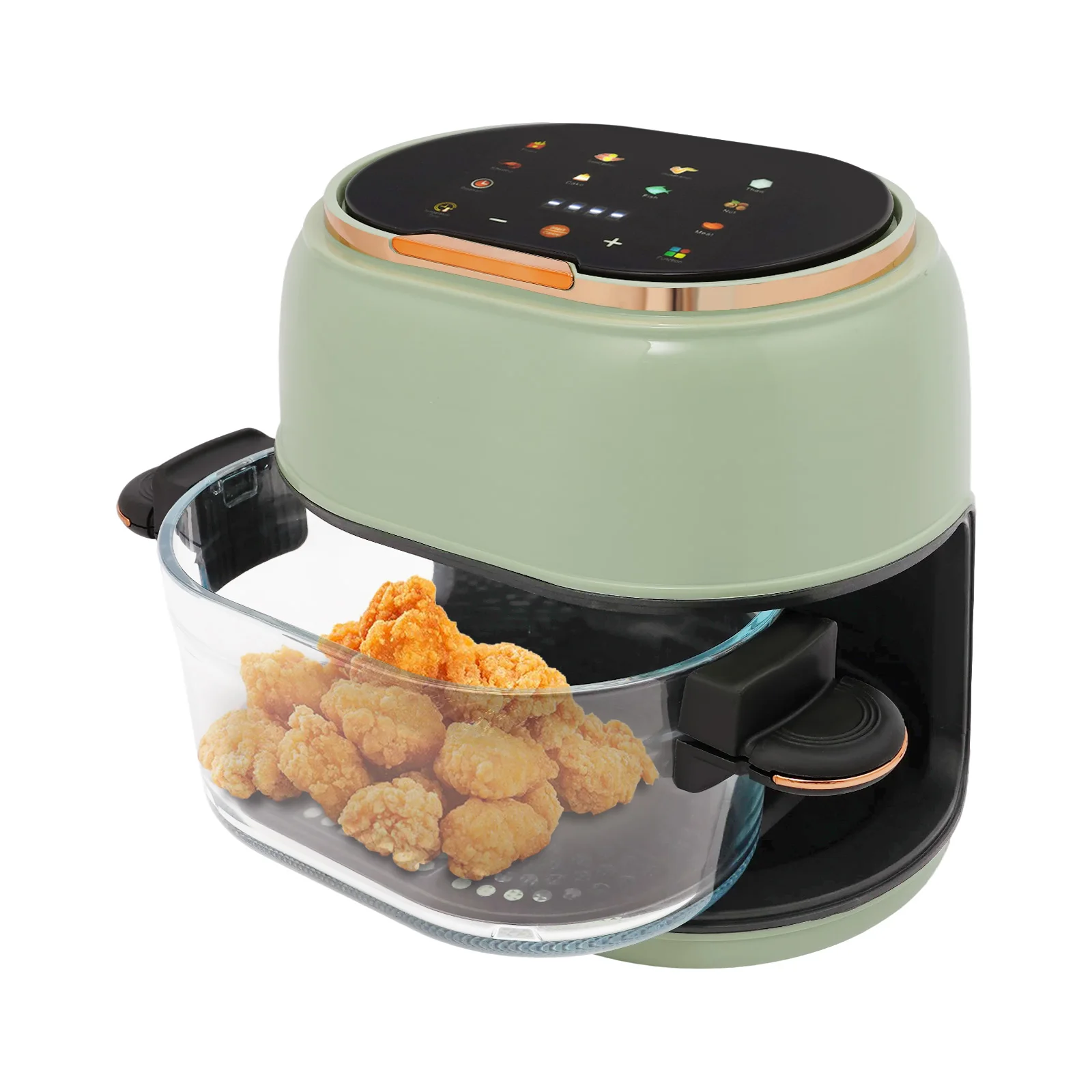 4L Hot Air Fryer 1350W Large Air Fryer Even Heat Distribution, Adjustable Temperature Visible Glass Air Fryer, Green
4L Hot Air Fryer 1350W Large Air Fryer Even Heat Distribution, Adjustable Temperature Visible Glass Air Fryer, Green