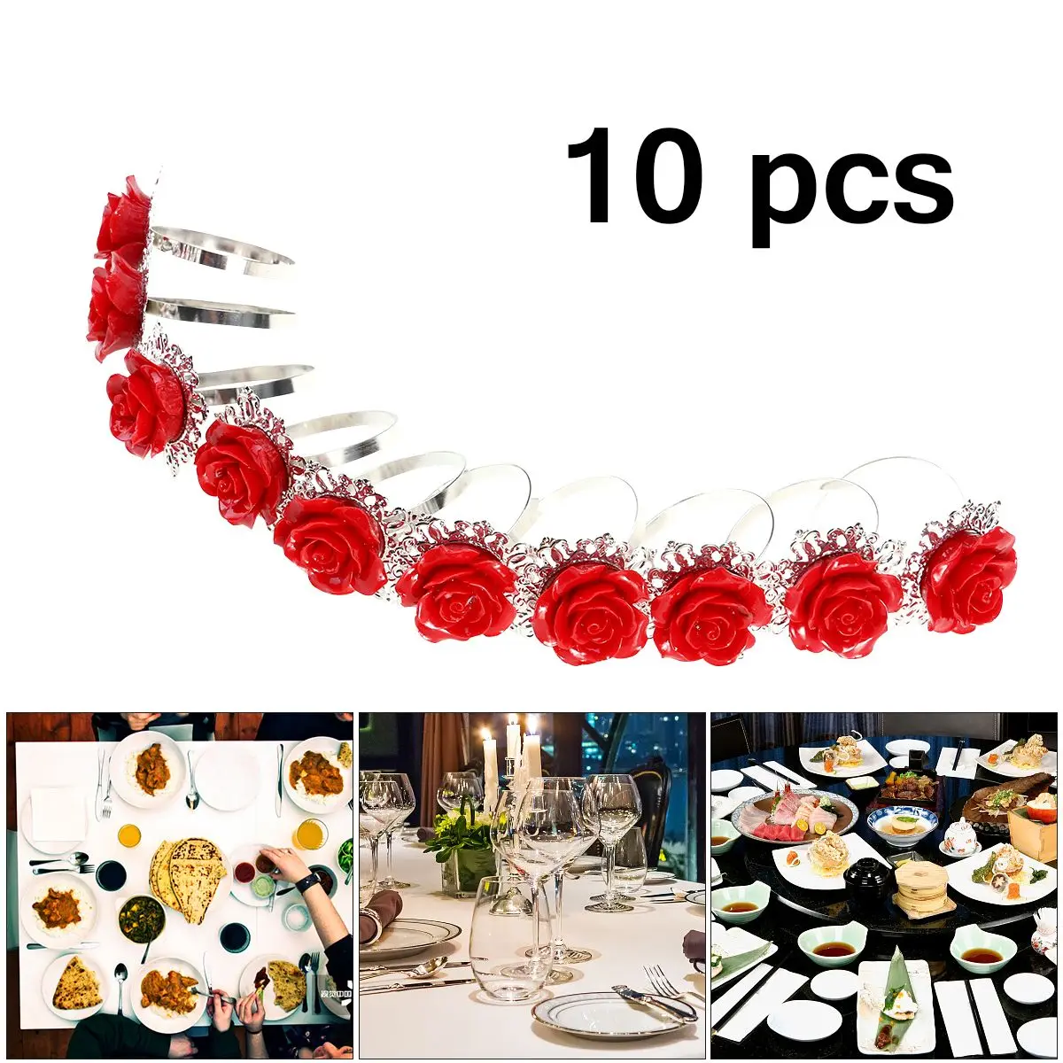 10pcs Iron Rose 50mm Red Silver Wedding Banquet Rose Napkin Ring Party Banquet Napkin Holder Table Decorations
10pcs Iron Rose 50mm Red Silver Wedding Banquet Rose Napkin Ring Party Banquet Napkin Holder Table Decorations