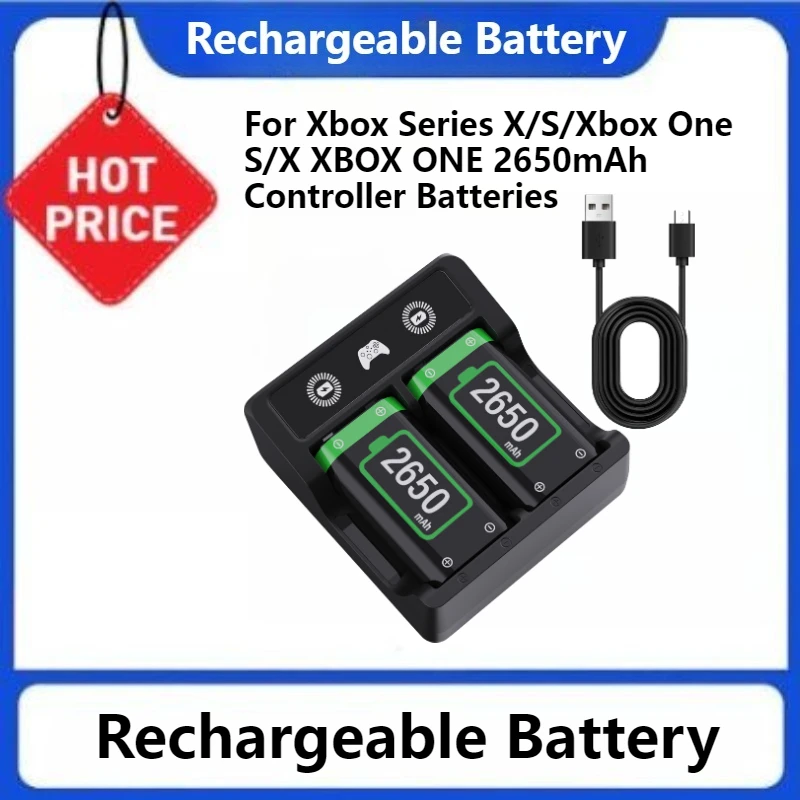 Rechargeable Battery For Xbox Series X/S/Xbox One S/X XBOX ONE 2650mAh Controller Batteries With USB Battery Charge Dock
Rechargeable Battery For Xbox Series X/S/Xbox One S/X XBOX ONE 2650mAh Controller Batteries With USB Battery Charge Dock