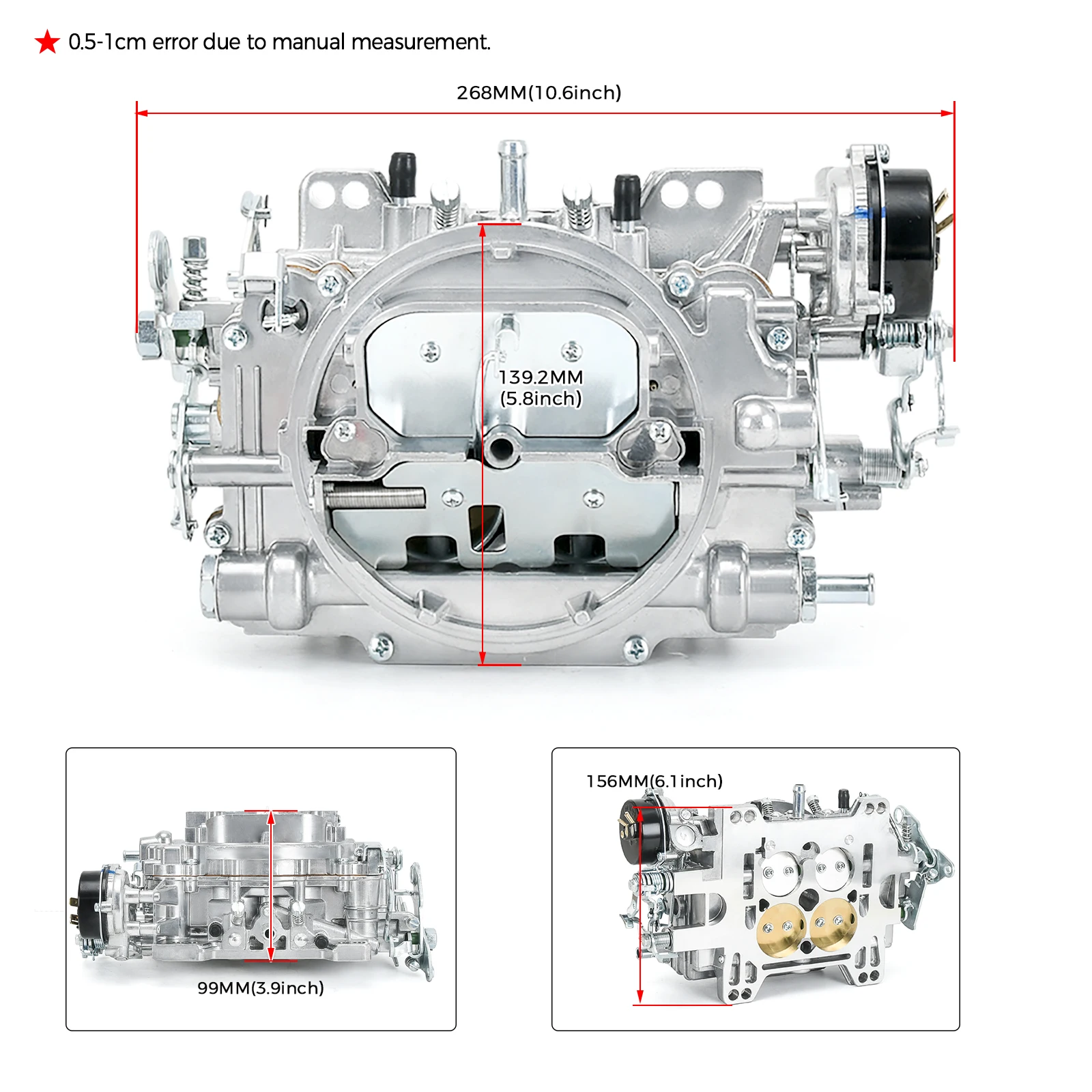 #1913 800 CFM 4 Barrel Carburetor w/ Electric choke for use with a wide variety of small-block and big-block engines
#1913 800 CFM 4 Barrel Carburetor w/ Electric choke for use with a wide variety of small-block and big-block engines