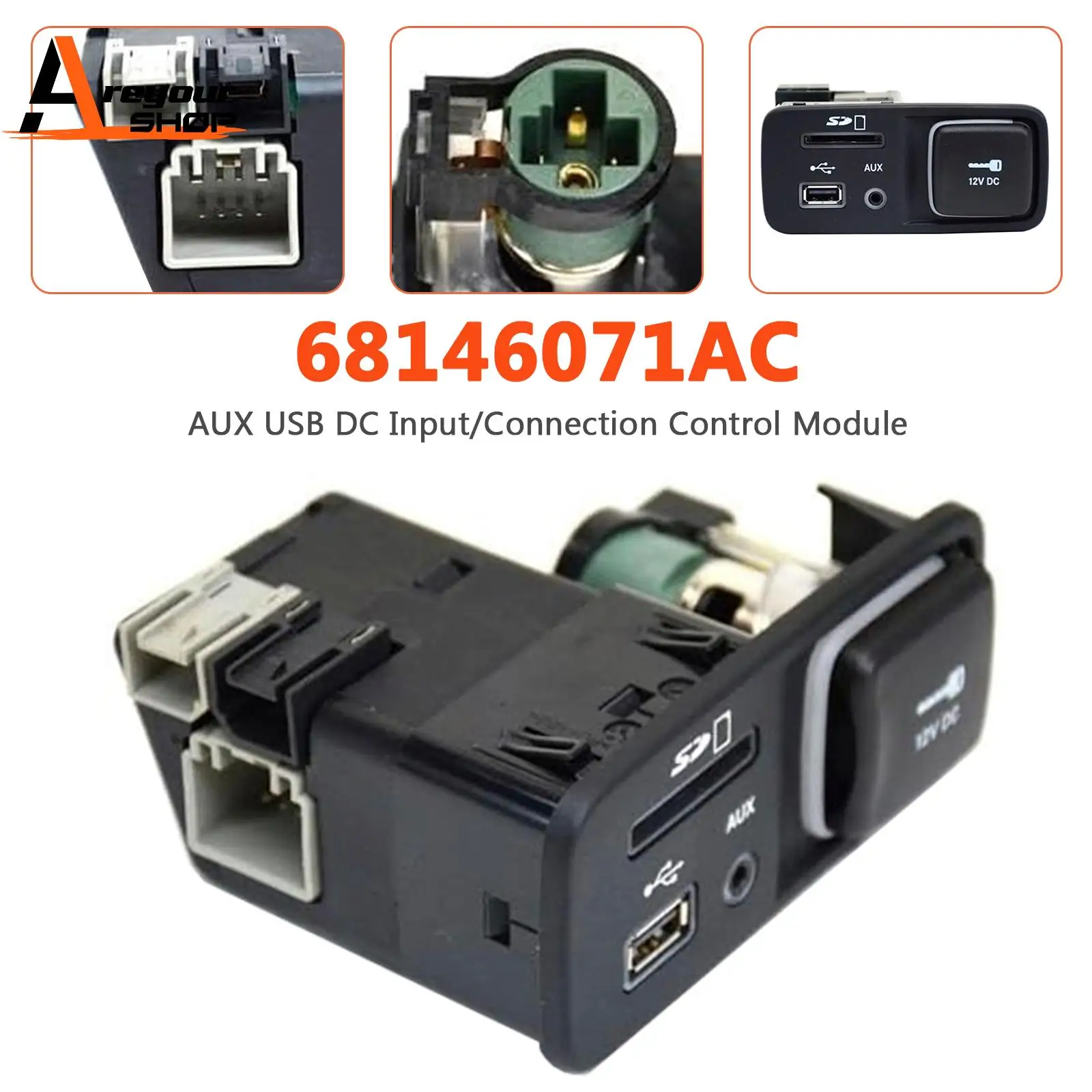 Areyoushop AUX USB модуль управления входом/подключением постоянного тока для Jeep Cherokee 2014-18 68146071AC
Areyoushop AUX USB модуль управления входом/подключением постоянного тока для Jeep Cherokee 2014-18 68146071AC