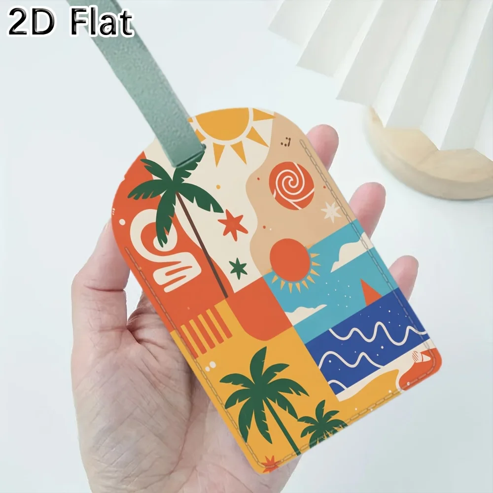 Luggage Tag with Tropical Palm Tree Sun Wave Graphic Colorful Travel Baggage Identifier Suitcase Label for Luggage Travel Gifts
Luggage Tag with Tropical Palm Tree Sun Wave Graphic Colorful Travel Baggage Identifier Suitcase Label for Luggage Travel Gifts