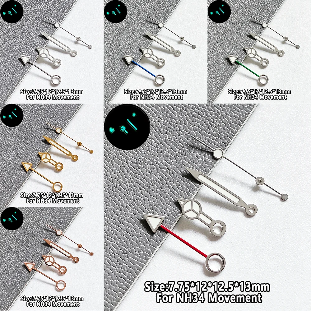 NH34 Watch Hands NH34 GMT Watch Hands Blue Green Luminous For NH35 Movement Watches Pointer Accessories 7.75*12*12.5*13mm Hands
NH34 Watch Hands NH34 GMT Watch Hands Blue Green Luminous For NH35 Movement Watches Pointer Accessories 7.75*12*12.5*13mm Hands
