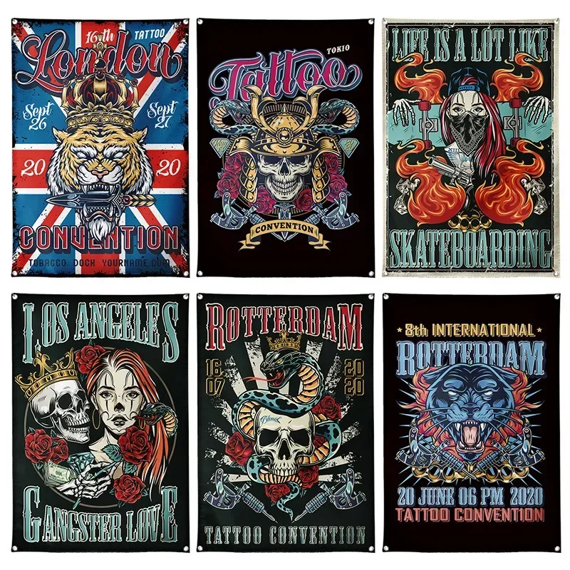 2023 Export Supply 190 * 125cm European and American Beauty Skull Snake Industrial Style Tattoo Tattoo Shop Personality Flag
2023 Export Supply 190 * 125cm European and American Beauty Skull Snake Industrial Style Tattoo Tattoo Shop Personality Flag