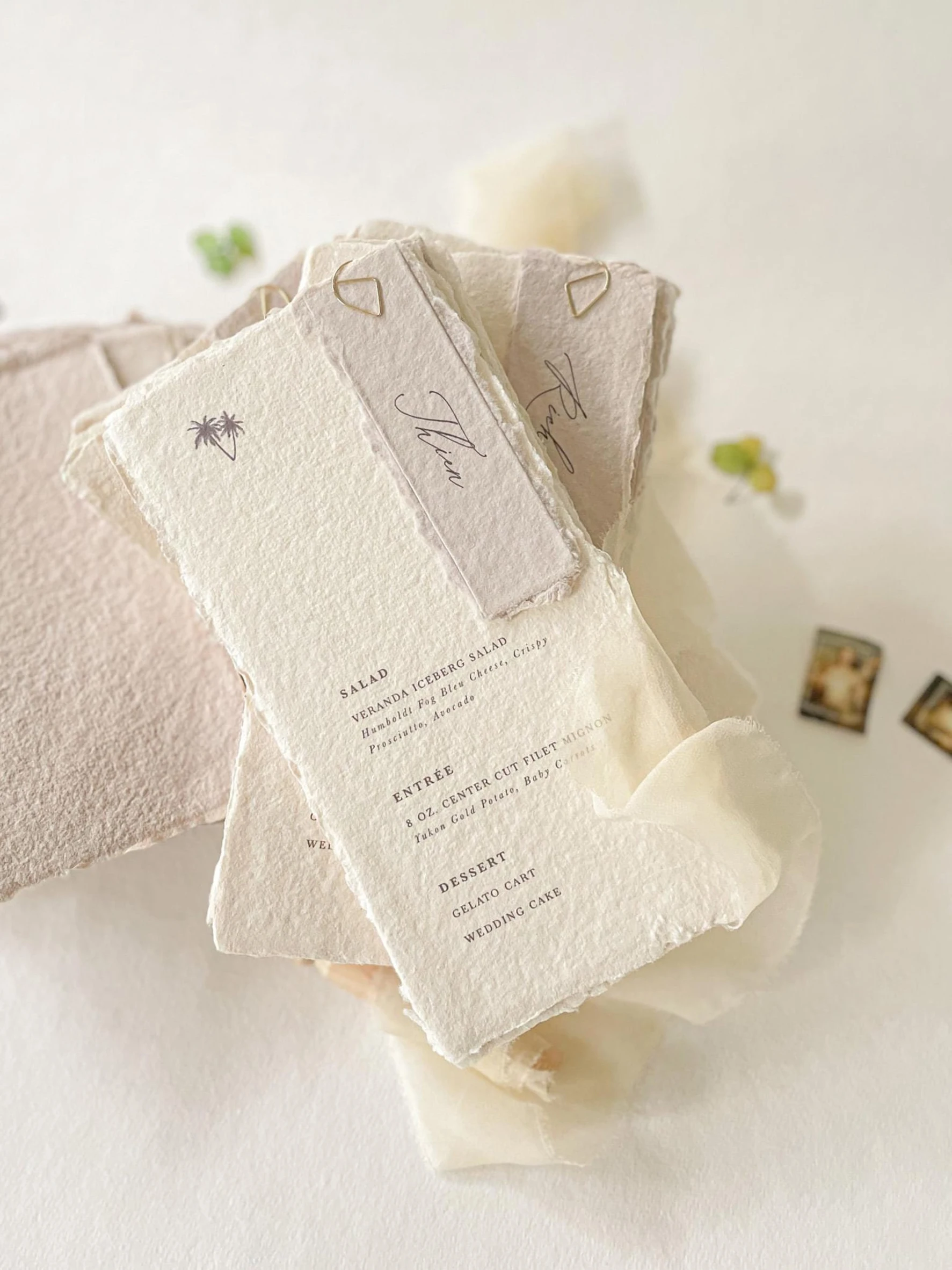 Beach Wedding Menus | Deckled Edge Paper Menus | Day Stationery | Cotton Paper | Wedding Table Seating | Contact for Quote |
Beach Wedding Menus | Deckled Edge Paper Menus | Day Stationery | Cotton Paper | Wedding Table Seating | Contact for Quote |