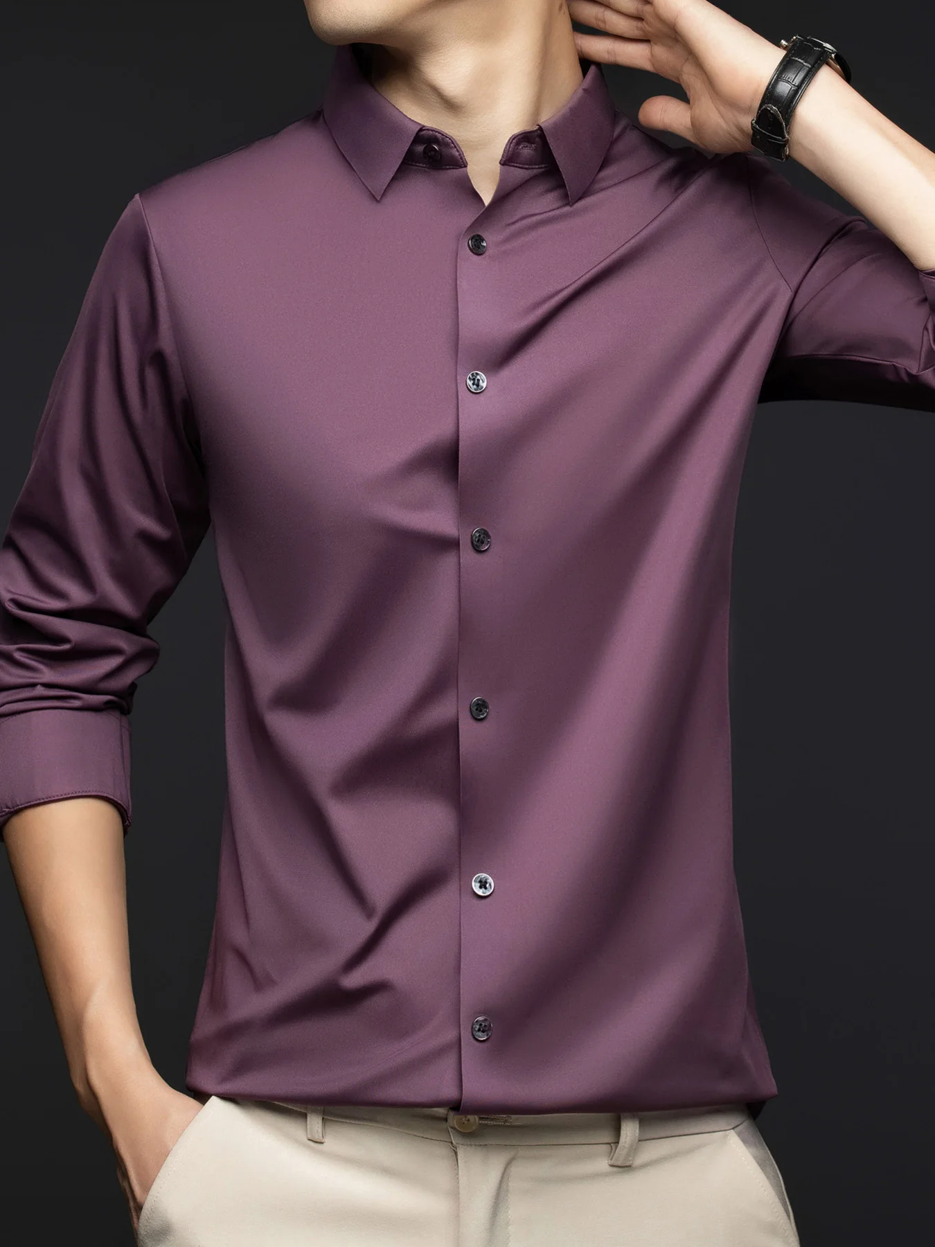 Men's Solid Color Long Sleeve Casual Shirt, Breathable Quick Dry Moisture Wicking Business Sports Top for Father
Men's Solid Color Long Sleeve Casual Shirt, Breathable Quick Dry Moisture Wicking Business Sports Top for Father