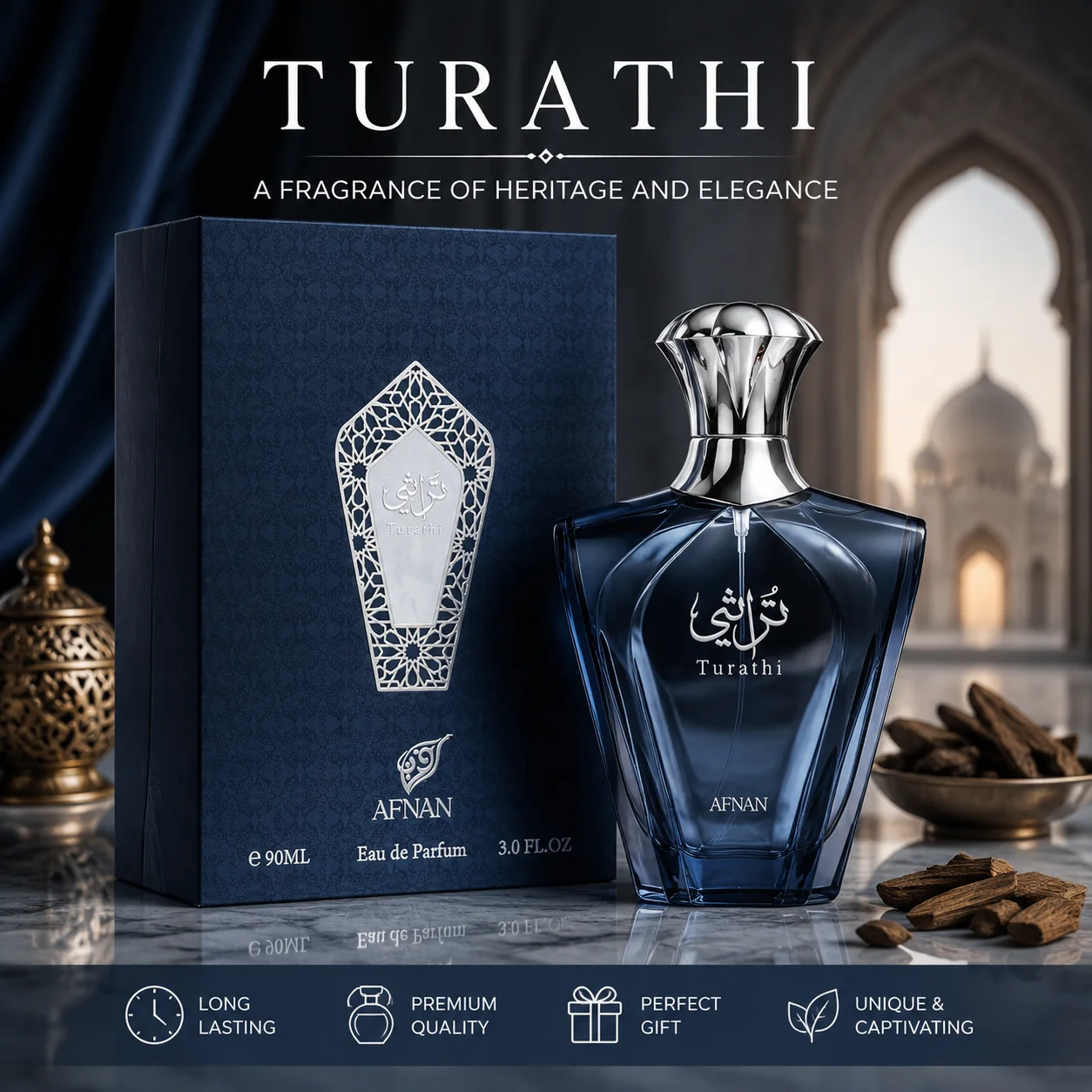 Afnan Turathi Perfume 90ml EDP Long Lasting Fragrance Men Luxury Arabian Cologne Citrus Woody Scent Gift Box
Afnan Turathi Perfume 90ml EDP Long Lasting Fragrance Men Luxury Arabian Cologne Citrus Woody Scent Gift Box