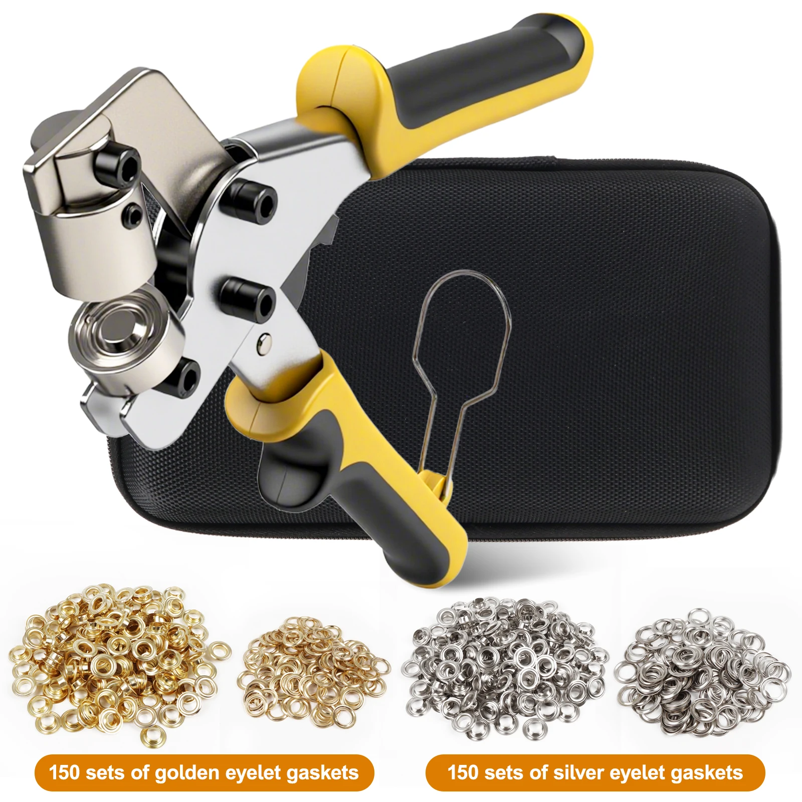 Grommet Tool Kit with 300 Sets 3/8 Inch Grommets, Heavy Duty Grommet Kit with Storage Bag, Grommets Pucher with Hole Punch and E
Grommet Tool Kit with 300 Sets 3/8 Inch Grommets, Heavy Duty Grommet Kit with Storage Bag, Grommets Pucher with Hole Punch and E