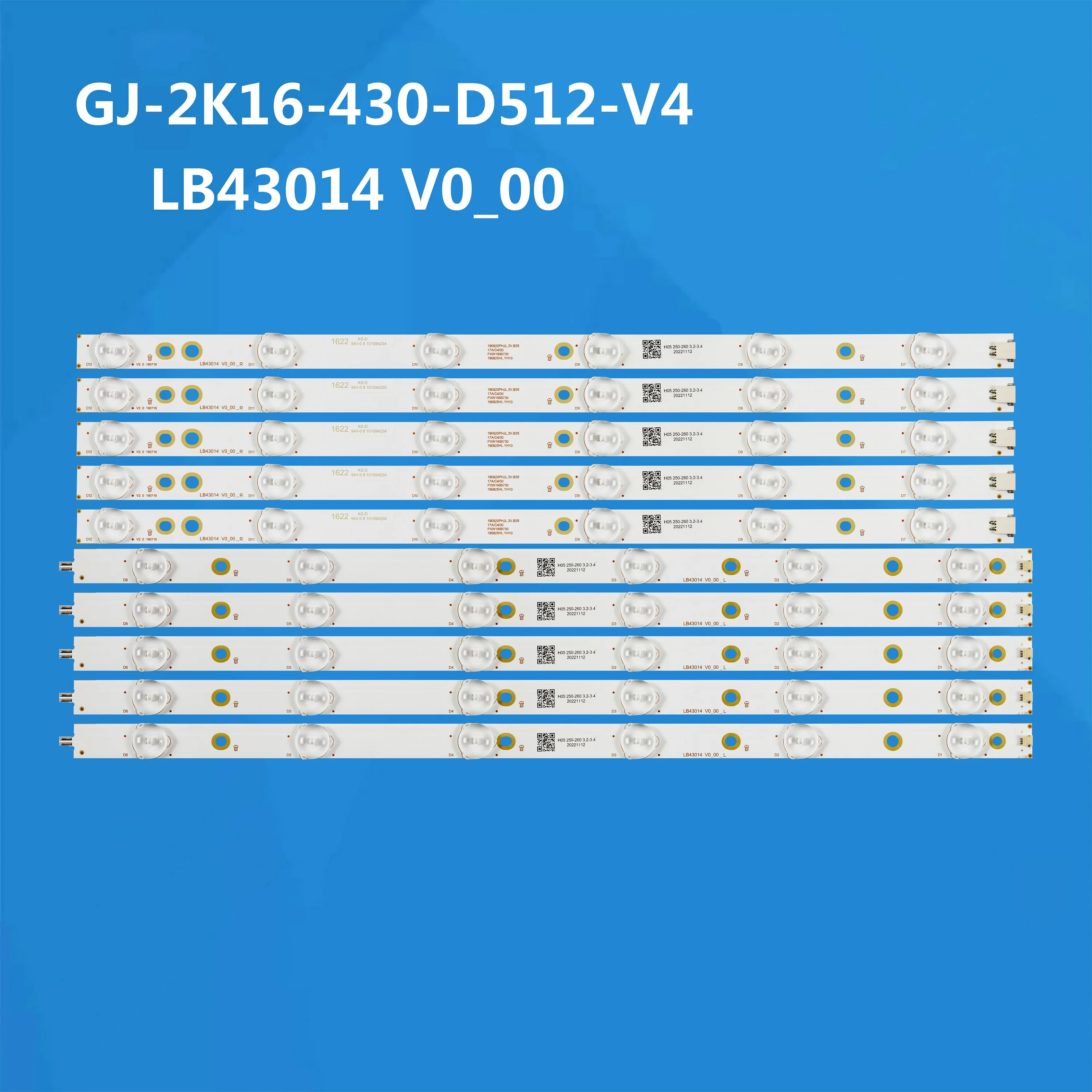 LED backlight strip for 43PFT4439 43PUT6101 43PUS6432 43PFH4319 43PUS6401/60 GJ-2K16-430-D512-V4 TPT430U3 TPT430U3-EQYSHM.G
LED backlight strip for 43PFT4439 43PUT6101 43PUS6432 43PFH4319 43PUS6401/60 GJ-2K16-430-D512-V4 TPT430U3 TPT430U3-EQYSHM.G