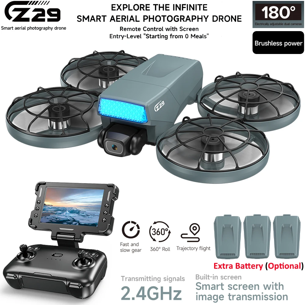 CZ29 Дрон Профессиональный HD Двойная Камера 4,3-дюймовый Экран Бесщеточный Аэрофотосъемка Мини Складной RC Квадрокоптер Игрушка Подарок
CZ29 Дрон Профессиональный HD Двойная Камера 4,3-дюймовый Экран Бесщеточный Аэрофотосъемка Мини Складной RC Квадрокоптер Игрушка Подарок