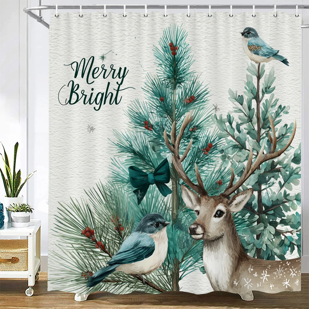Merry Christmas Shower Curtain Bath Curtain Elk Santa Claus Christmas Printed Polyester Bathroom Curtains for Home Decor curtain
Merry Christmas Shower Curtain Bath Curtain Elk Santa Claus Christmas Printed Polyester Bathroom Curtains for Home Decor curtain