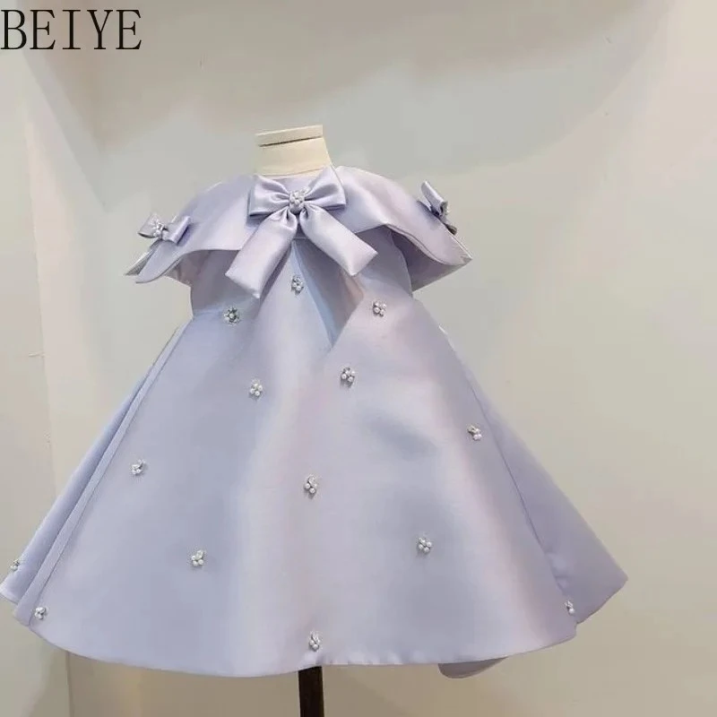 Cape Sleeve Bow Satin Girls Dress Rhinestone Beaded Kids Flower Gown Children Wedding Birthday Formal Party Princess Dresses
Cape Sleeve Bow Satin Girls Dress Rhinestone Beaded Kids Flower Gown Children Wedding Birthday Formal Party Princess Dresses
