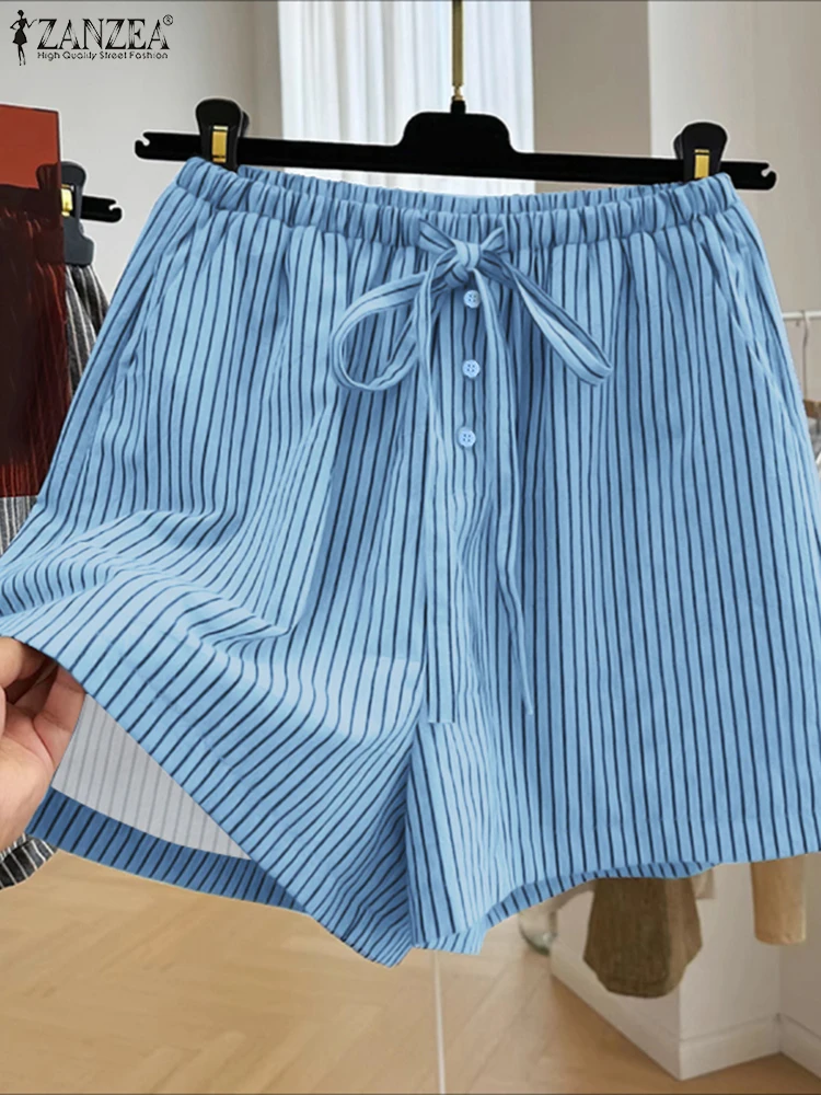 ZANZEA Woman Fashion Striped Shorts 2025 Summer Lightweight Elastic Waist Lace-Up Short Trousers Casual Loose Day Wear Bottoms
ZANZEA Woman Fashion Striped Shorts 2025 Summer Lightweight Elastic Waist Lace-Up Short Trousers Casual Loose Day Wear Bottoms