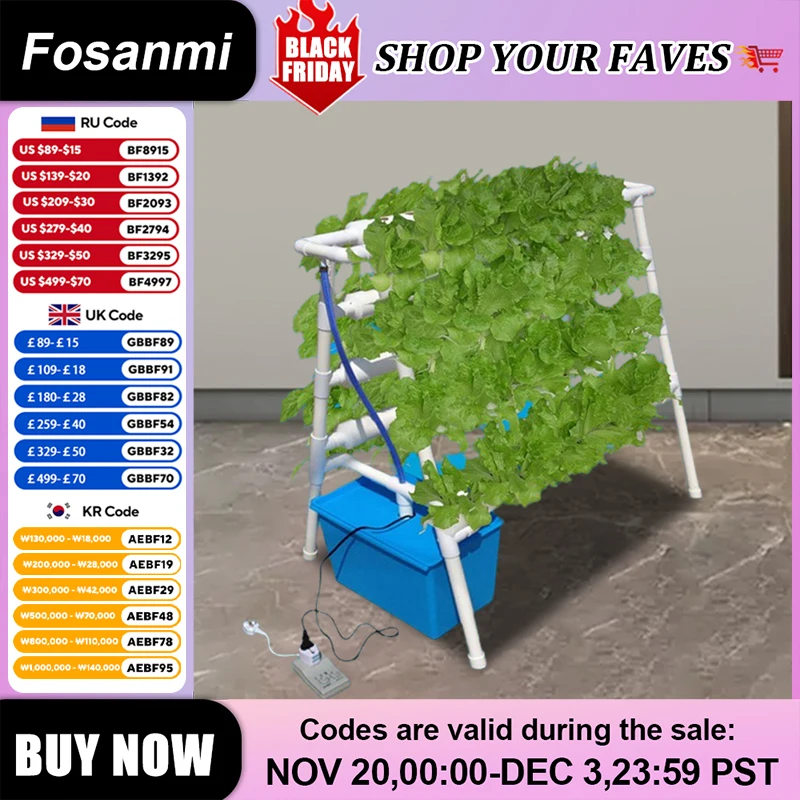 Hydroponics Growing System Kit,72-Sites PVC-Pipe Hydroponic Equipment Double-Sided Planting Rack Hydroponic Vegetables and Herbs
Hydroponics Growing System Kit,72-Sites PVC-Pipe Hydroponic Equipment Double-Sided Planting Rack Hydroponic Vegetables and Herbs