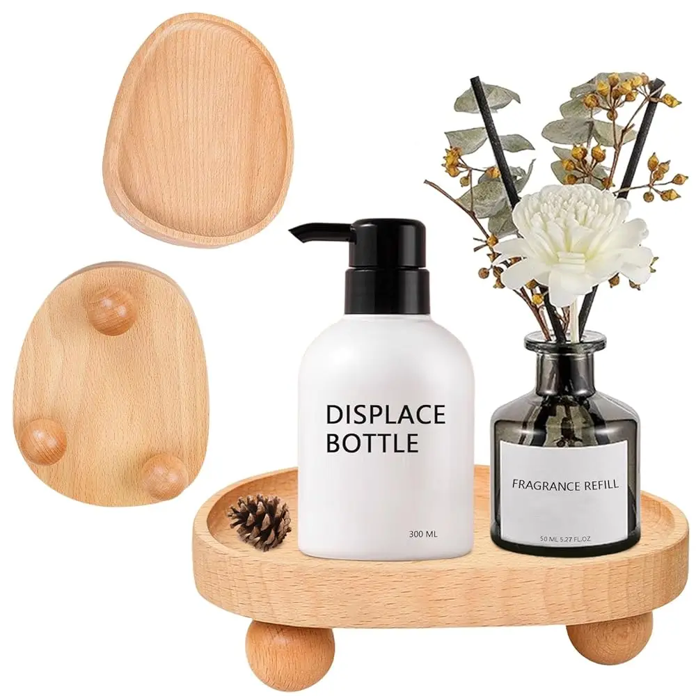 Decorative Tray Wooden Bathroom Counter Organizer, Farmhouse Decor Kitchen Wood Riser for Soap Dish, Perfume, Candle, Vase
Decorative Tray Wooden Bathroom Counter Organizer, Farmhouse Decor Kitchen Wood Riser for Soap Dish, Perfume, Candle, Vase