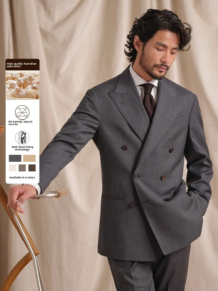 Cultum Italian Style Business Suit Australian Wool Half Linen Shaving Collar Men's Suit Standard Fit Four Seasons
Cultum Italian Style Business Suit Australian Wool Half Linen Shaving Collar Men's Suit Standard Fit Four Seasons