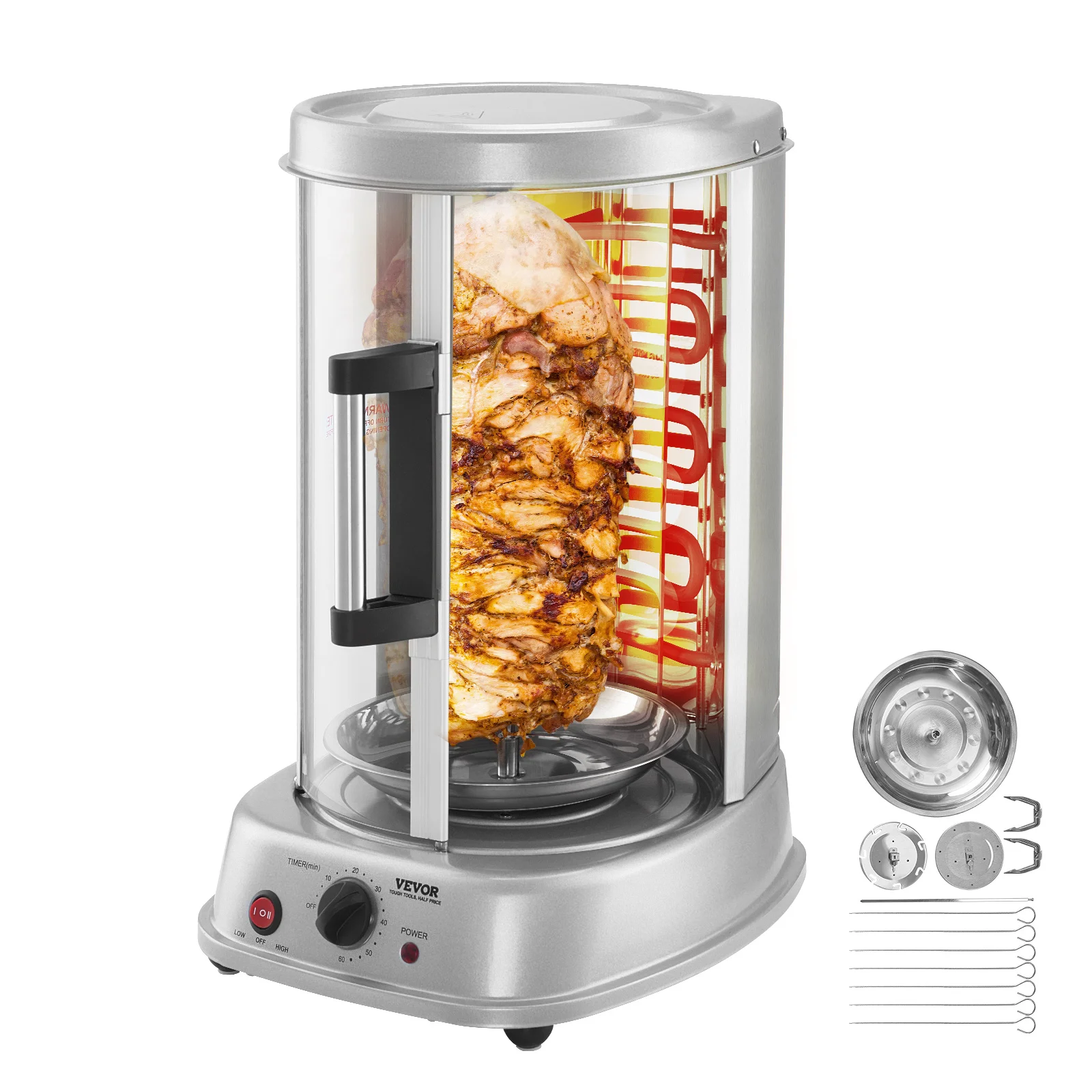 VEVOR Stainless Steel Shawarma Grill Machine Vertical Gyro Rotisserie Doner
VEVOR Stainless Steel Shawarma Grill Machine Vertical Gyro Rotisserie Doner