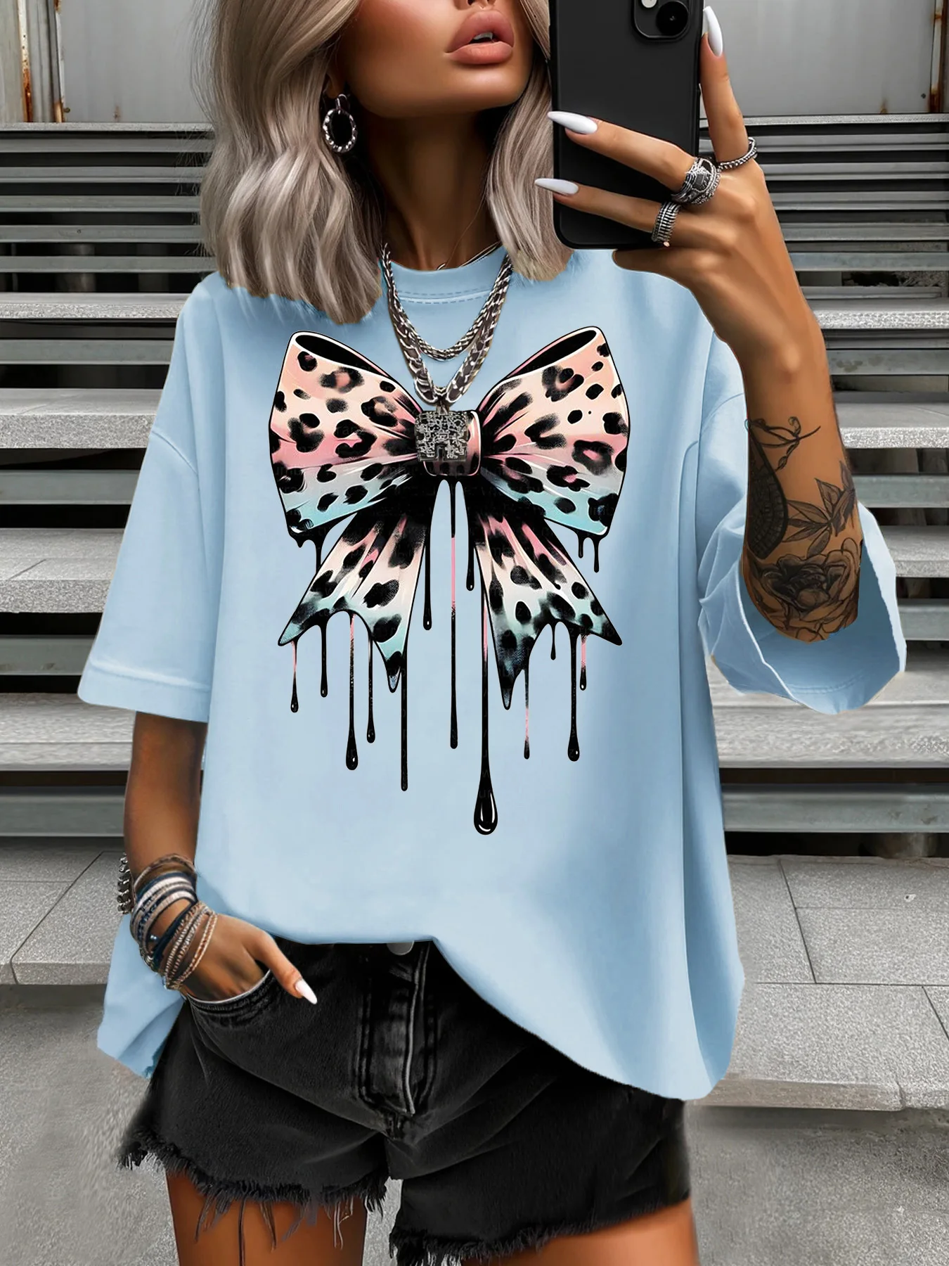 Summer Women's Plus Size T-Shirt Original Design Fashion Butterfly Pattern Printed Women's Casual Round Neck Short Sleeved Tops
Summer Women's Plus Size T-Shirt Original Design Fashion Butterfly Pattern Printed Women's Casual Round Neck Short Sleeved Tops