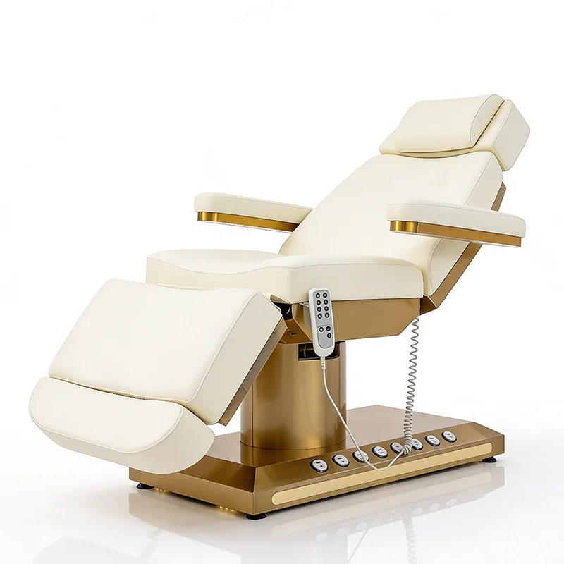 Hot Selling Gold Stainless Steel Base White Spa Massage Bed Deluxe 4 Motor Electric Adjus Eyelash Extension Bed
Hot Selling Gold Stainless Steel Base White Spa Massage Bed Deluxe 4 Motor Electric Adjus Eyelash Extension Bed