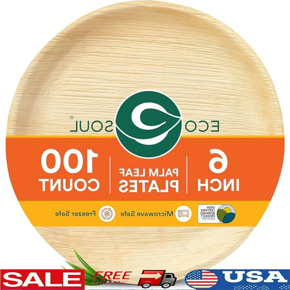 100 Count 6 Inch Palm Leaf Plates Biodegradable Disposable Eco-Friendly Safe Non-Toxic Microwave Oven Suitable Weddings Parties
100 Count 6 Inch Palm Leaf Plates Biodegradable Disposable Eco-Friendly Safe Non-Toxic Microwave Oven Suitable Weddings Parties