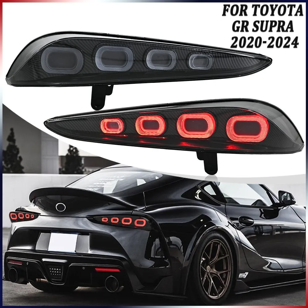 1Pair Carbon Fiber LED Tail Lights Assembly For Toyota GR Supra 2020-2024 Turn Signal Rear Brake Lamps Accessories Plug and Play
1Pair Carbon Fiber LED Tail Lights Assembly For Toyota GR Supra 2020-2024 Turn Signal Rear Brake Lamps Accessories Plug and Play