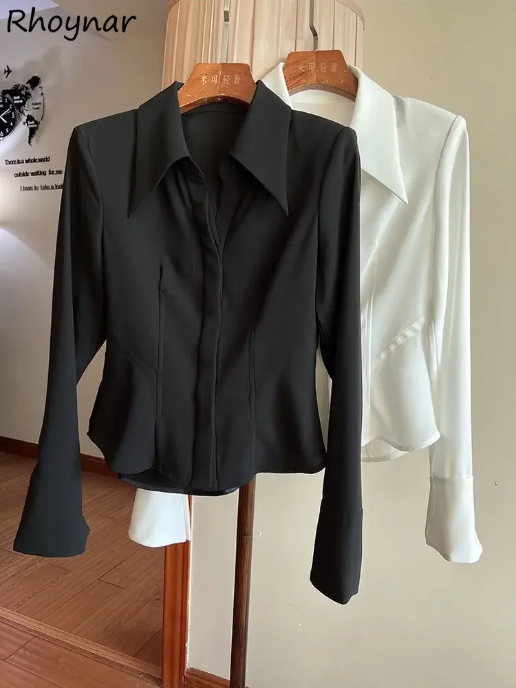 Shirts Women Minimalist New Spring Korean Style Office Lady Long-sleeve Defined Chic Retro Sexy Mature Temperament Popular Slim
Shirts Women Minimalist New Spring Korean Style Office Lady Long-sleeve Defined Chic Retro Sexy Mature Temperament Popular Slim