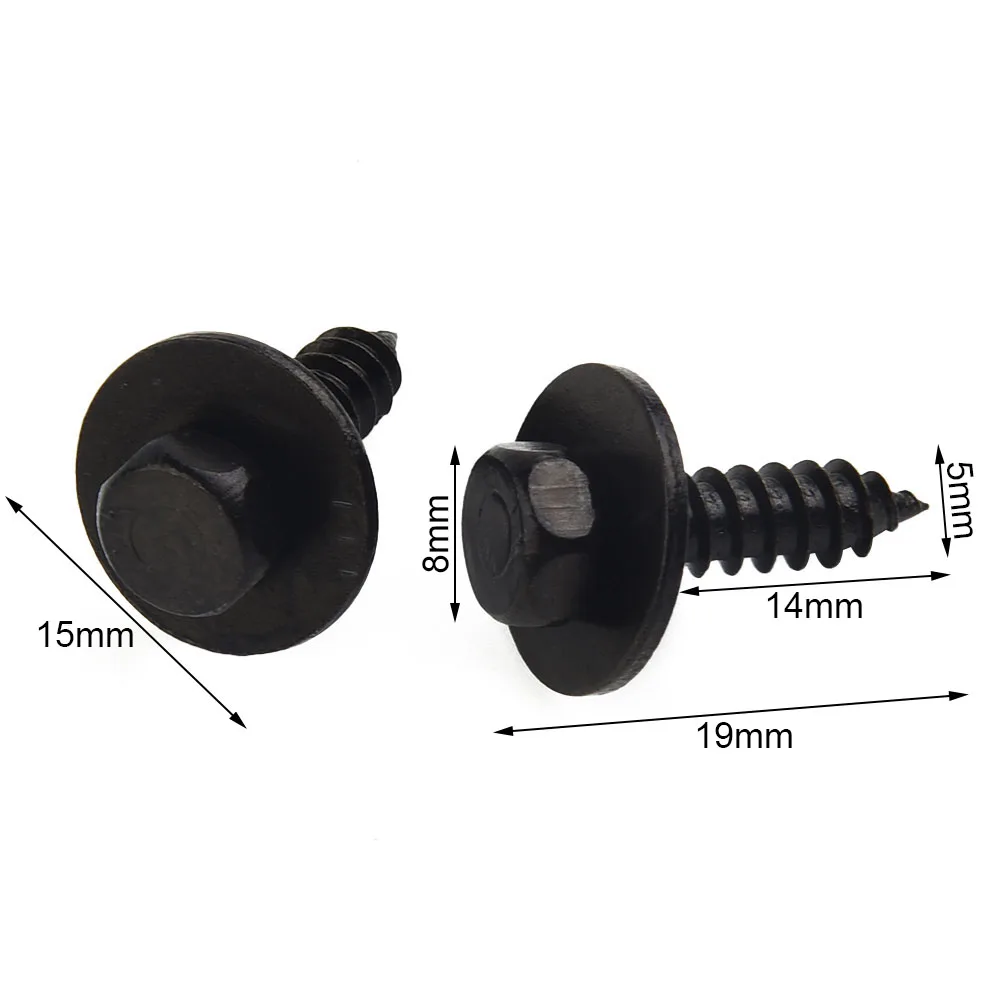 Self-Tapping Screws Black Car Hex Washer Head Interior Parts Replacment Set Universal 20pcs/kit 4.8x19mm Durable
Self-Tapping Screws Black Car Hex Washer Head Interior Parts Replacment Set Universal 20pcs/kit 4.8x19mm Durable