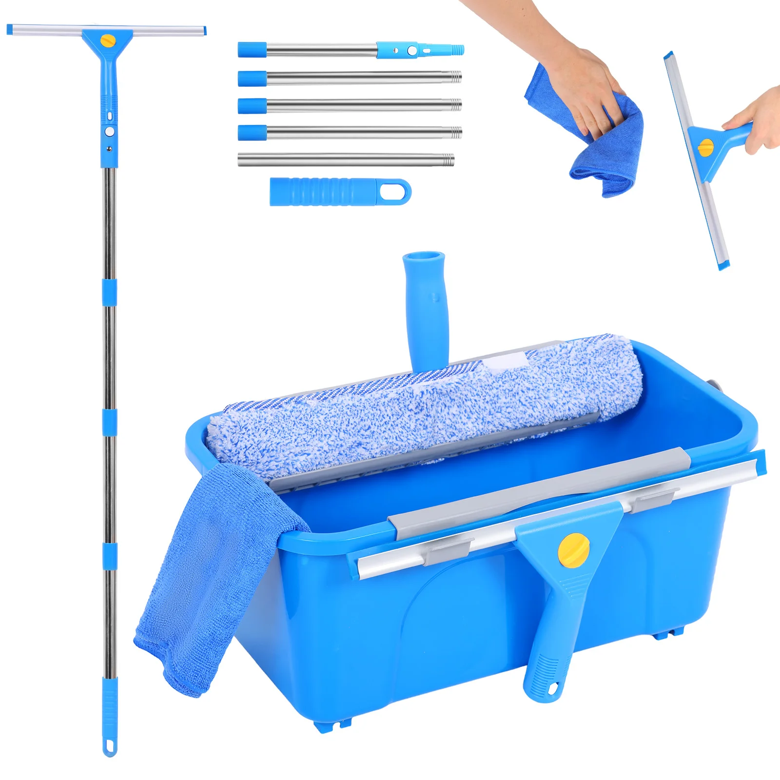 Window Cleaning Mop 76inch Adjustable Window Squeegee Cleaner Tool with Bucket 3 Gallon and Scrubber Window Cleaning Equipment
Window Cleaning Mop 76inch Adjustable Window Squeegee Cleaner Tool with Bucket 3 Gallon and Scrubber Window Cleaning Equipment