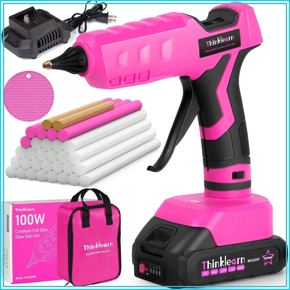 Cordless Glue Gun, 20V Pink, 30 Glue Sticks, 2Ah Battery, for DIY Crafts
Cordless Glue Gun, 20V Pink, 30 Glue Sticks, 2Ah Battery, for DIY Crafts