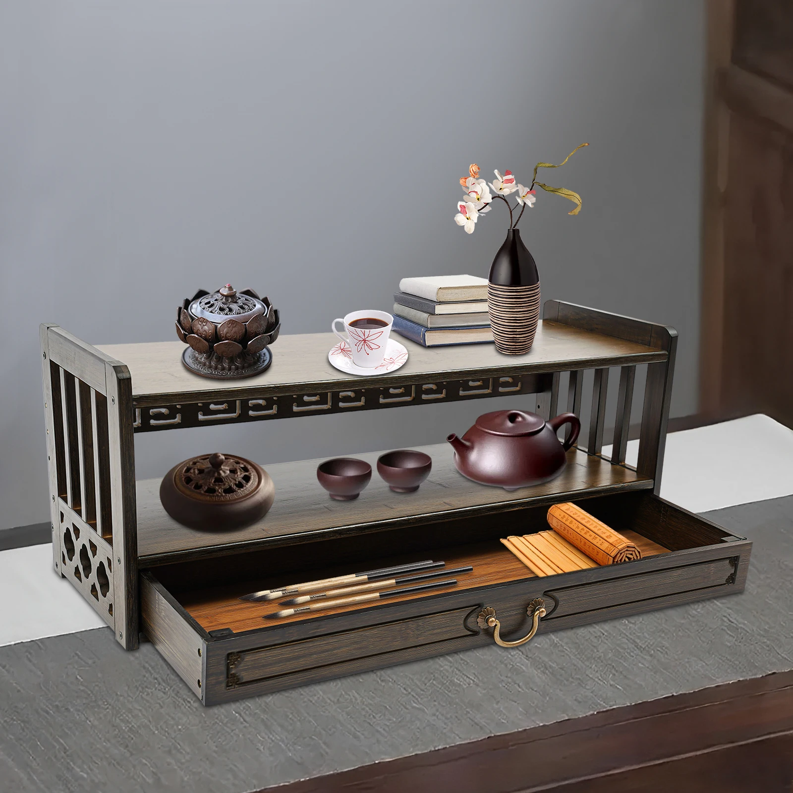 Meditation Storage Table Altar Table with Drawer Bamboo Desktop Organizer for Living Rooms Bedrooms Balconies
Meditation Storage Table Altar Table with Drawer Bamboo Desktop Organizer for Living Rooms Bedrooms Balconies