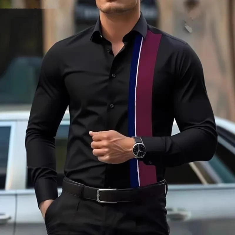 Mens Long Sleeve Color Block Shirt Business Casual Formal Dress Shirt
Mens Long Sleeve Color Block Shirt Business Casual Formal Dress Shirt