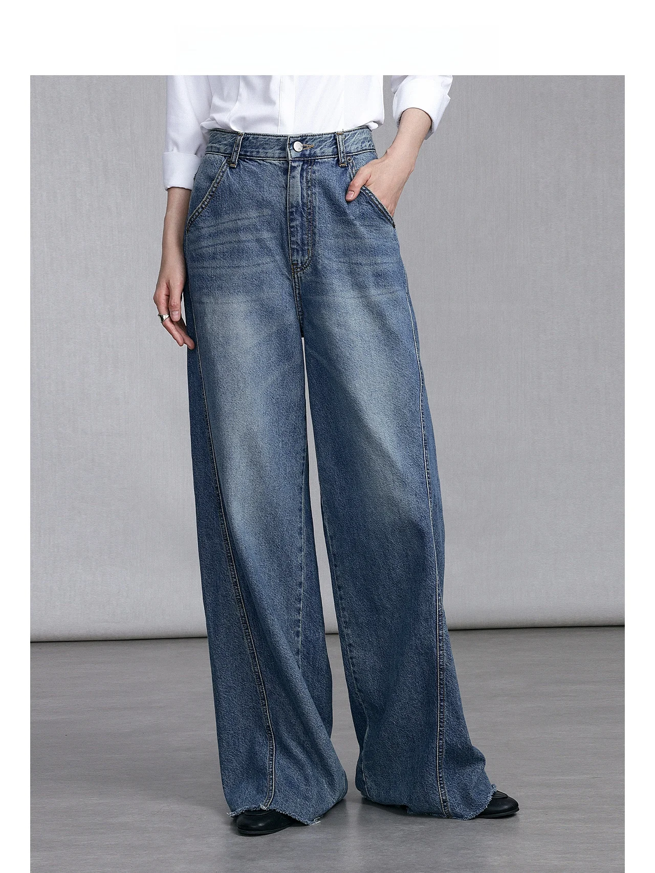 Annibycn Stylish Retro Wide Leg Denim Jeans High Waist Loose Straight Slimming Women's Lazy Feelings Casual Summer Blue
Annibycn Stylish Retro Wide Leg Denim Jeans High Waist Loose Straight Slimming Women's Lazy Feelings Casual Summer Blue