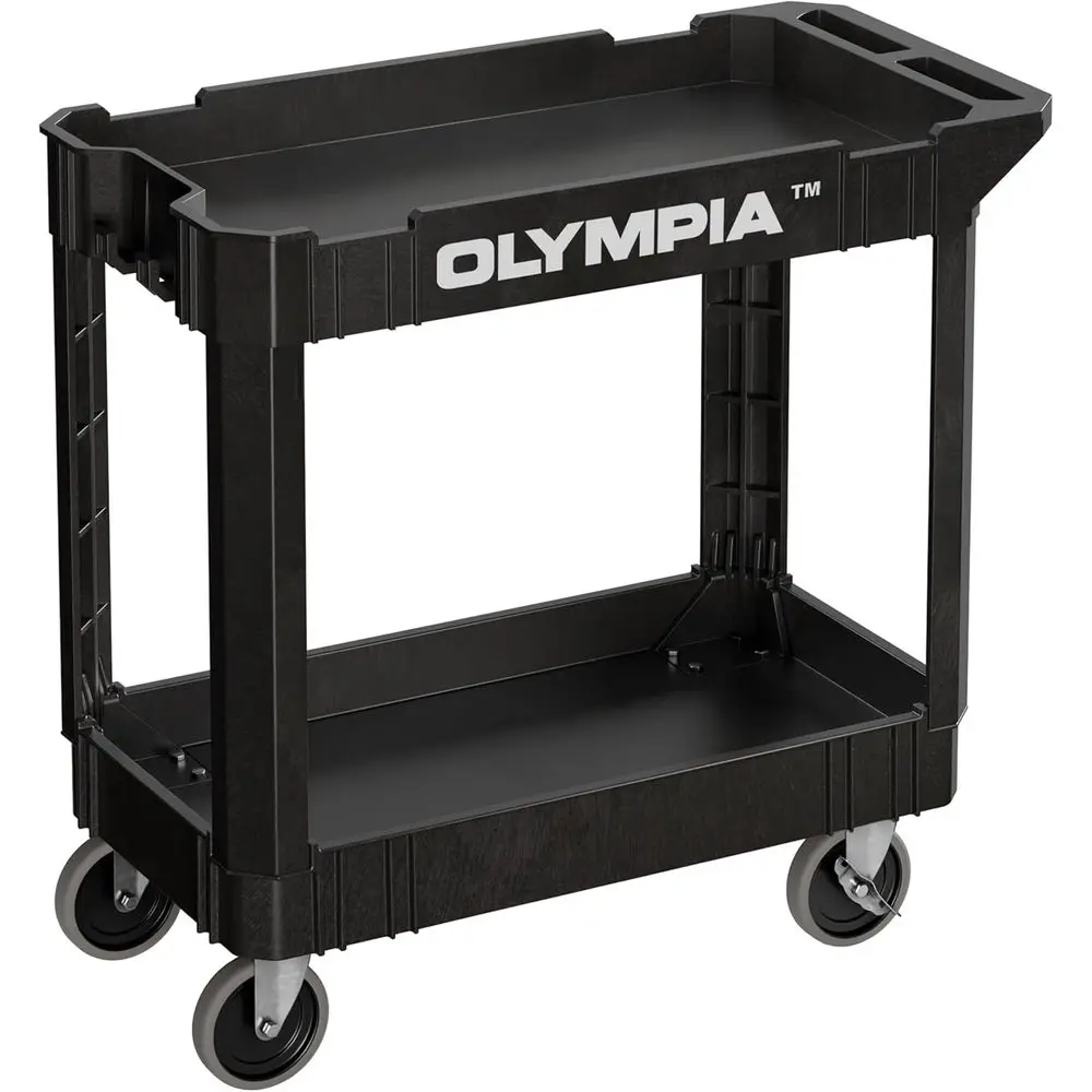 2 Tier Rolling Utility Cart, 500LBS Heavy Duty Work Cart with Locking Swivel Wheels and Built-in Ruler for Garage Industrial Use
2 Tier Rolling Utility Cart, 500LBS Heavy Duty Work Cart with Locking Swivel Wheels and Built-in Ruler for Garage Industrial Use