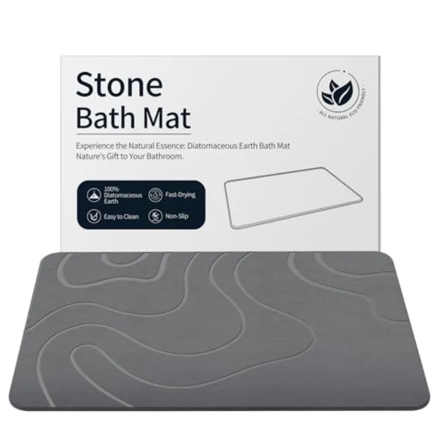 Stone Bath Mat Diatomaceous Earth Shower Mat Non-Slip Super Absorbent Diatomite Stone Mats for Bathroom Floor Quick-Drying Easy
Stone Bath Mat Diatomaceous Earth Shower Mat Non-Slip Super Absorbent Diatomite Stone Mats for Bathroom Floor Quick-Drying Easy