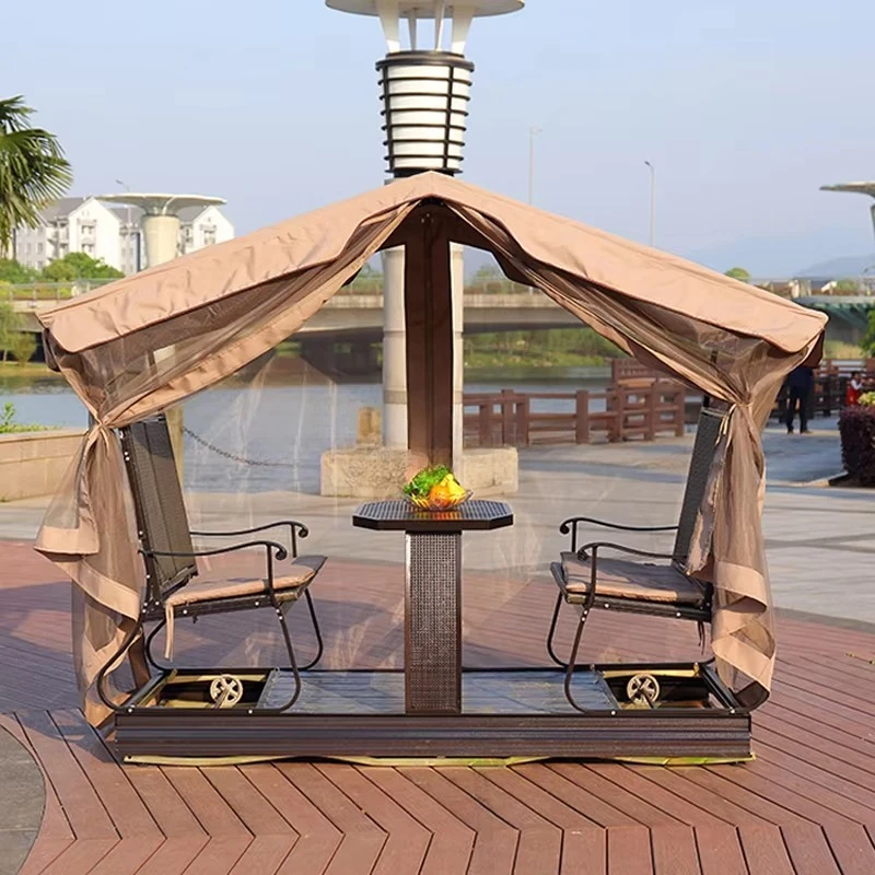 Outdoor metal 4-seat dining chairs with canopies and garden furniture
Outdoor metal 4-seat dining chairs with canopies and garden furniture