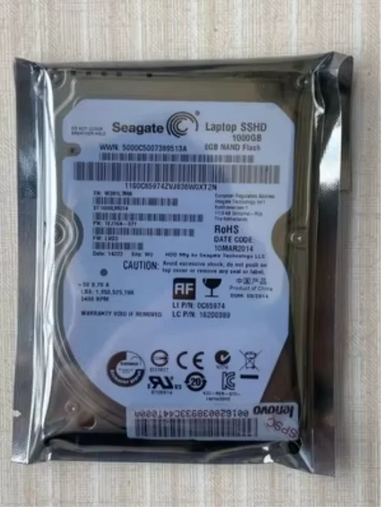 PMR Вертикальный 2,5-дюймовый ST1000LM014 Seagate 1T SSHD 8G Твердотельный гибридный жесткий диск для ноутбука 9,5 мм
PMR Вертикальный 2,5-дюймовый ST1000LM014 Seagate 1T SSHD 8G Твердотельный гибридный жесткий диск для ноутбука 9,5 мм