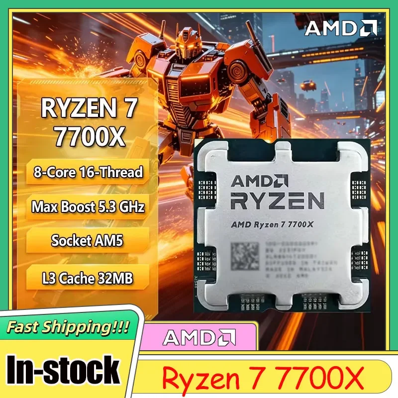 AMD Ryzen 7 7700X 8-Core 16-Thread 5.3GHz Unlocked Zen 4 4nm Socket AM5 No Integrated Graphics Gaming CPU No Retail Package
AMD Ryzen 7 7700X 8-Core 16-Thread 5.3GHz Unlocked Zen 4 4nm Socket AM5 No Integrated Graphics Gaming CPU No Retail Package