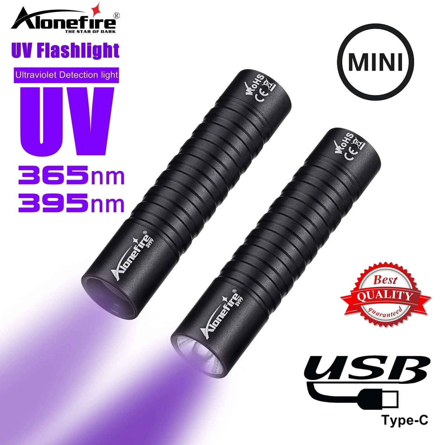 Mini 365nm 395nm UV Flashlight USB Rechargeable Ultraviolet Torch Pet Urine Cat Tinea Marker Money Ore Scorpion Fluorescent Lamp
Mini 365nm 395nm UV Flashlight USB Rechargeable Ultraviolet Torch Pet Urine Cat Tinea Marker Money Ore Scorpion Fluorescent Lamp